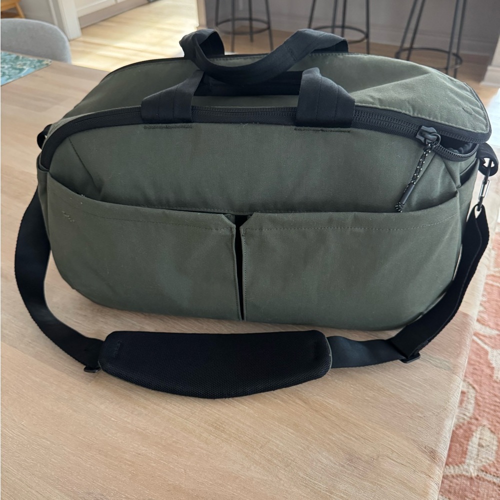 Men's Olive Duffel Bag with Black Accents
